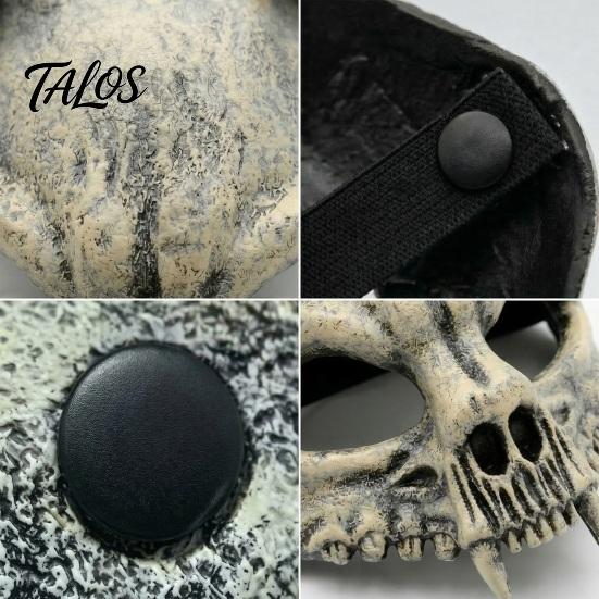 Maschera Leggera in Schiuma PU Teschio Animale per Adulti, Maschera Gatto Spaventoso Mezza Faccia Selvaggia Gotica, Scheletro Raccapricciante Accessorio Festa di Halloween Cosplay,