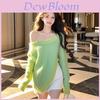 Loli Style Sweater With Irregular Slanted Collar Design For Spring