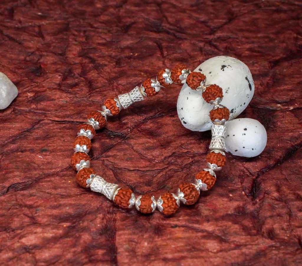 Red Rudraksha Bead Bracelet,  Bold Stylish and Beautiful Bracelet, Polished Gold-Tone Beaded Bracelet, Perfect Gift Ideas