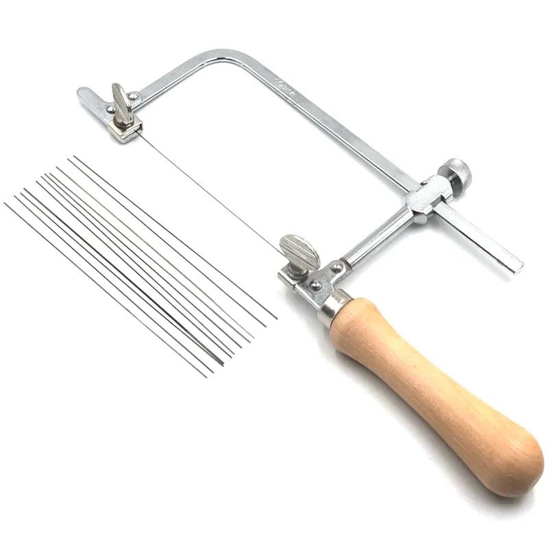 Kit telaio sega da orafo con lame 12 pezzi Anello in cera da orafo regolabile Taglio di precisione Sega per metalli Strumento per la creazione di gioielli