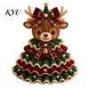 Step by Crochet Tutorial Animal Xmas Tree Kit, Christmas DIY Cute Parent Child Crafting Projects Highland Cow Forest Craft Kit for Beginners, Holiday