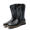 Fashion Men's Creative Pattern Embroidered Retro Rope Boots, Wide-toed Men's Cowboy Boots, High-top Riding 2025 New