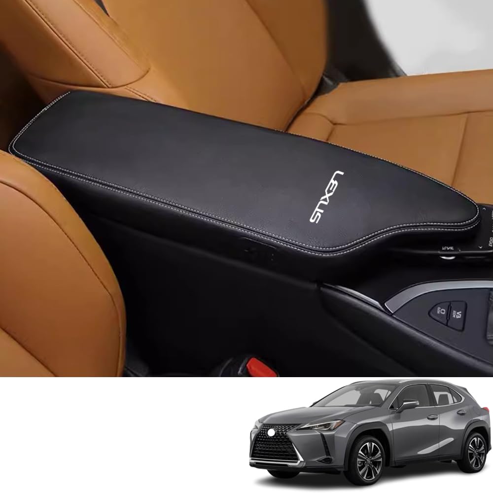 Bmolpt Armrest Cover for Lexus UX UX200 UX250h 10 Series 2018 Console Box Interior Custom Car Stain and Scratch Custom Easy Installation Leather with