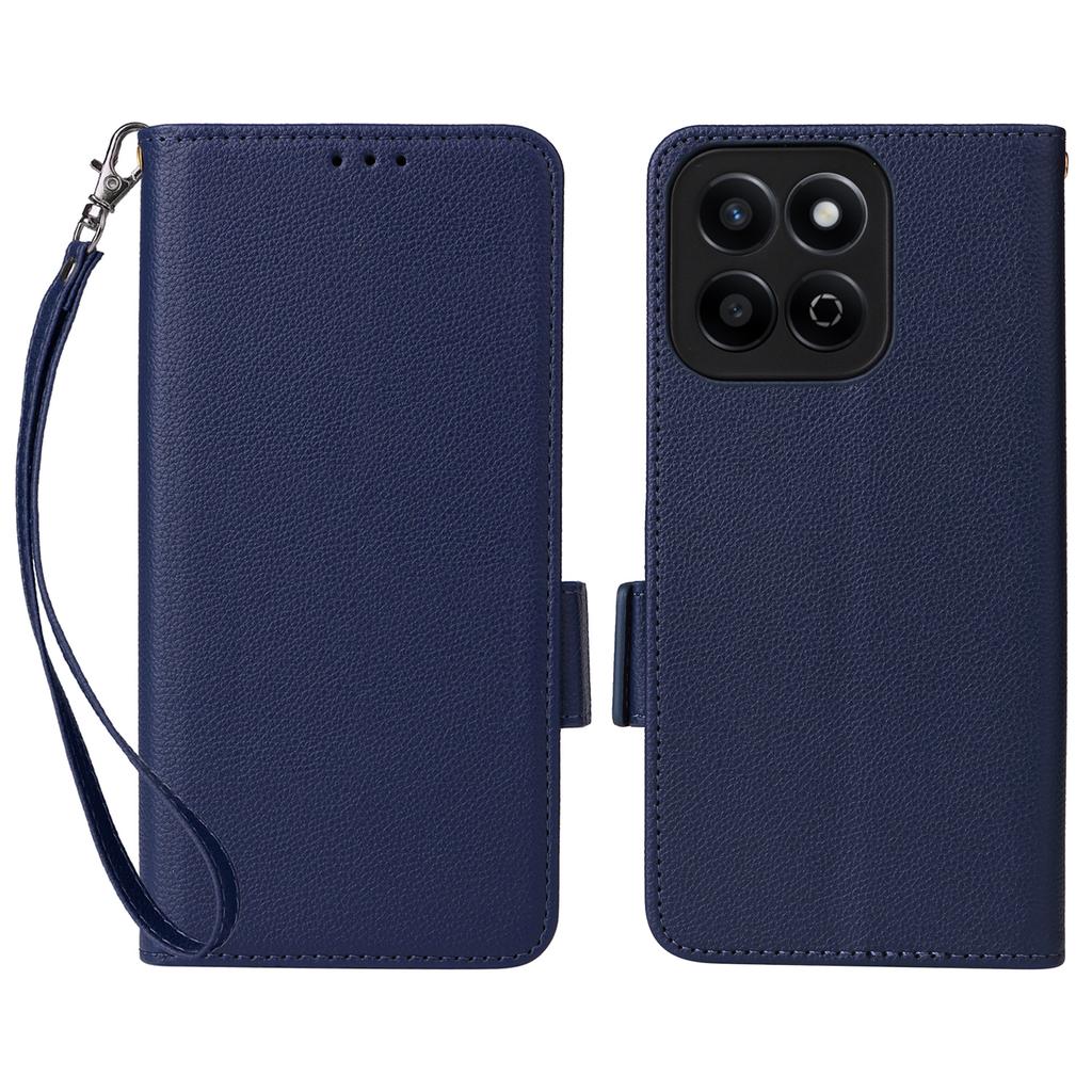 For Honor X7c 5G/X7c 4G/200 Smart 5G/Play 60 Plus 5G/Play 9T Case with Wrist Strap Litchi Texture PU Leather Wallet Phone Cover