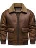 2026 Herren Freizeit Winter Pelzgefütterte Lederjacke mit Plus-Samt und Rechnungsoption