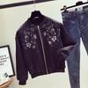 Women's Bomber Jackets Spring Autumn Embroidered White Baseball Aviator Coats Trend Outerwears