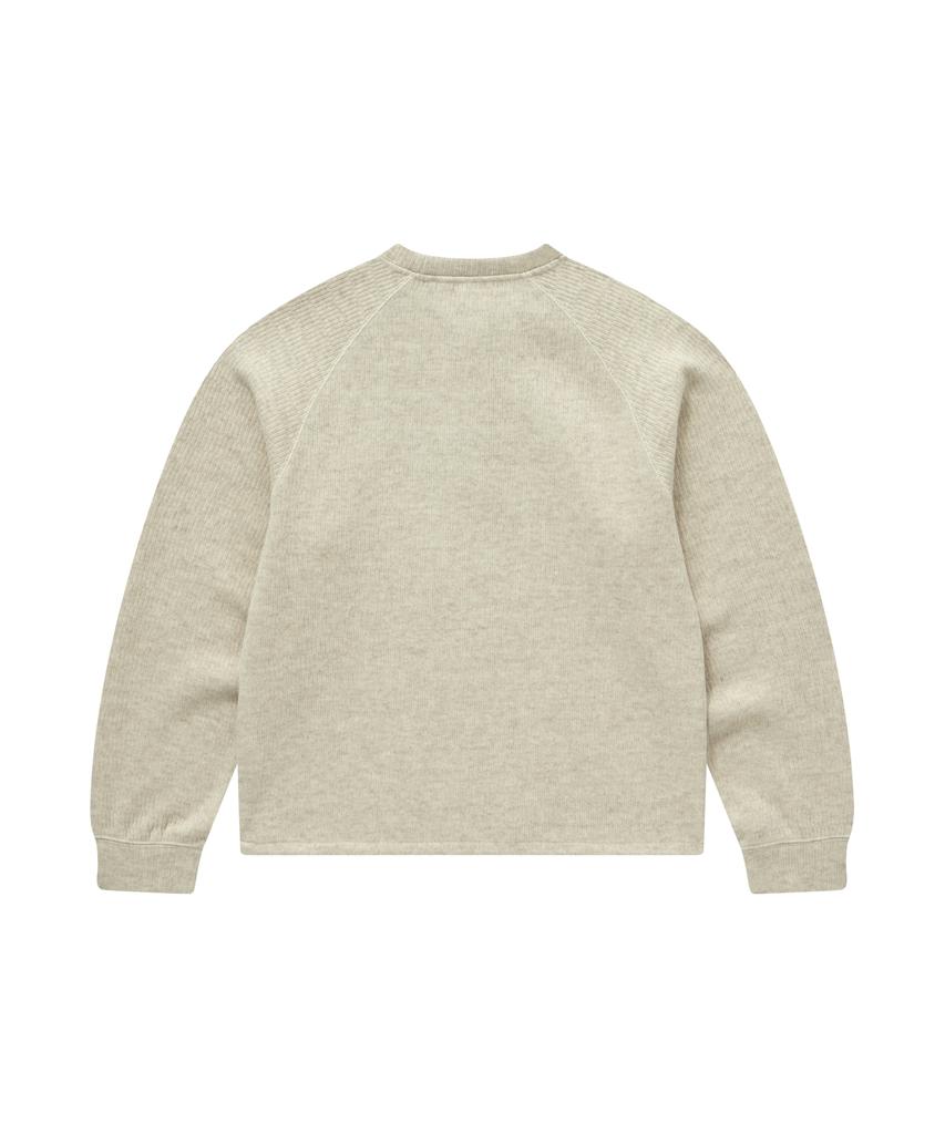 COVERNAT WOMAN Henley Neck Sweatshirt Oatmeal