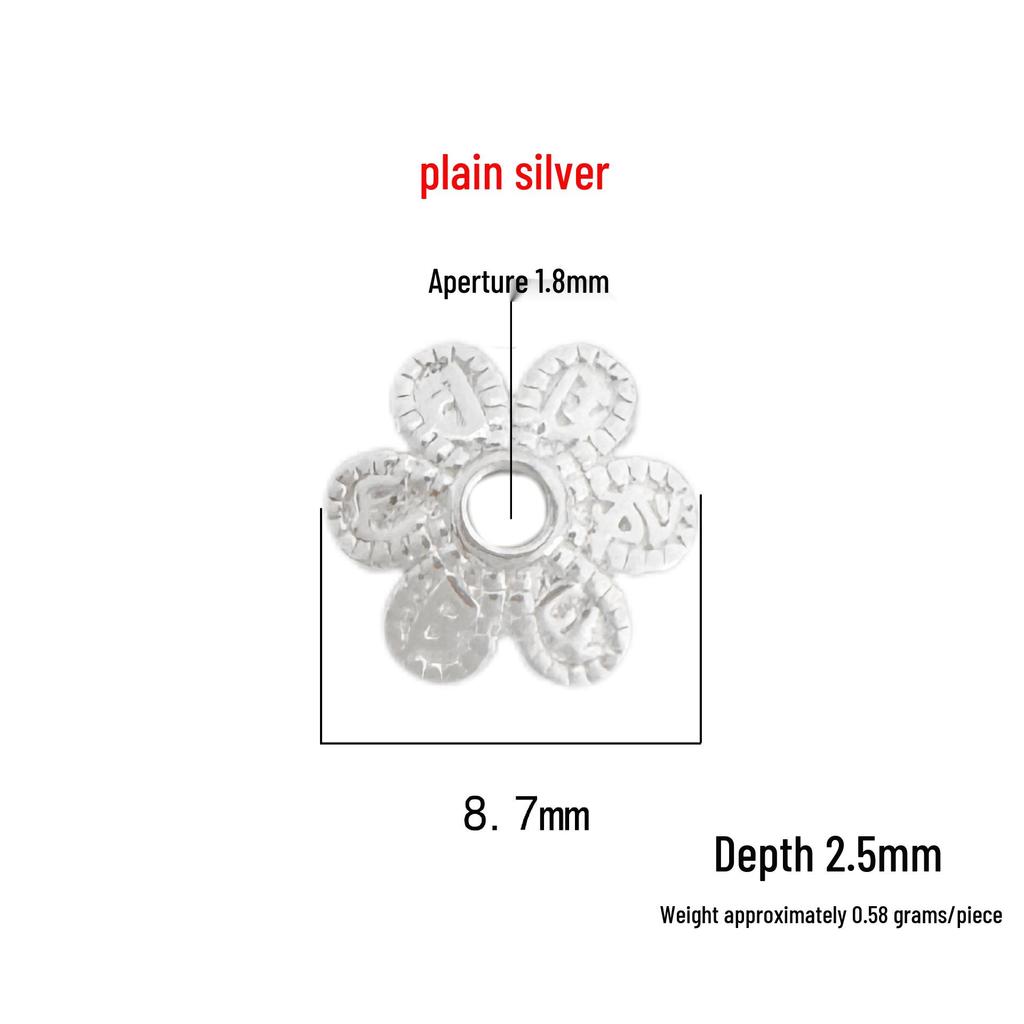 S999 Sterling Silver Six-Character Mantra Flower Bracelet Spacer