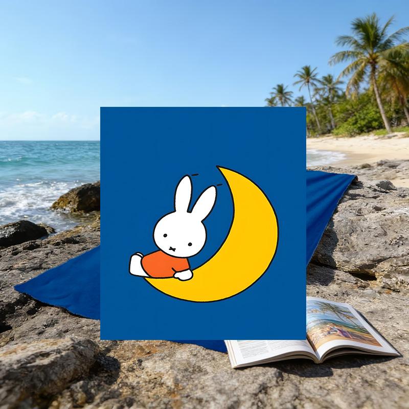 1pc Miffy4 Beach Towel, Beach and Seaside Swimming Pool Equipment, Fashion Pattern, Rectangular, Travel Essentials