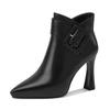 2024 Hot Sale Ladies Shoes Ankle Women's Boots Elegant Modern Boots Women Solid Buckle Zipper Pointed Toe High Heel Female Shoes