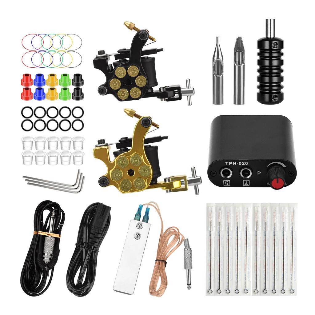 Tattoo Machine Kit 2   Tattoo Machine Power Supply with Needle Foot Pedal Handle for Tattoo Artist Beginner Tattoo Training Set