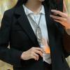 Luxury Adjustable Rhinestone Necktie Double Layer Ties Tassel Ribbon Necktie Unisex