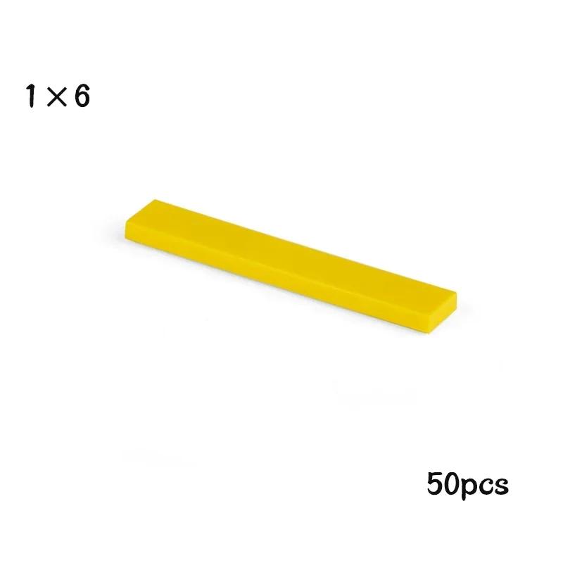 50pcs Bulk Building Blocks Smooth 1x6 Figure Bricks 11 Colors Educational Creative Toys for Children Size Compatible With 6636