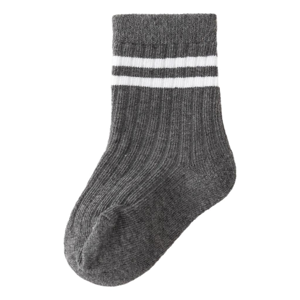 Baby Boys Crew Socks Autumn Children Boys Striped Thick Cotton Short Sock White Elementary Student Socks Infant Boys Ribbed Sock