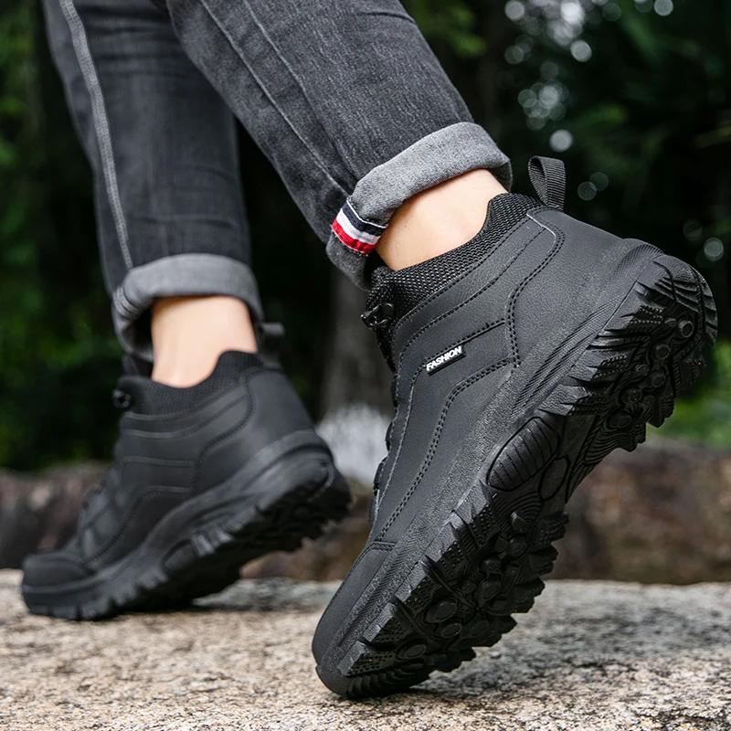 Casual Sneakers Men Comfortable Outdoor Lace-up Low-top Wear-resistant Breathable Hiking Shoes Men Shock-absorbing Sports Shoes