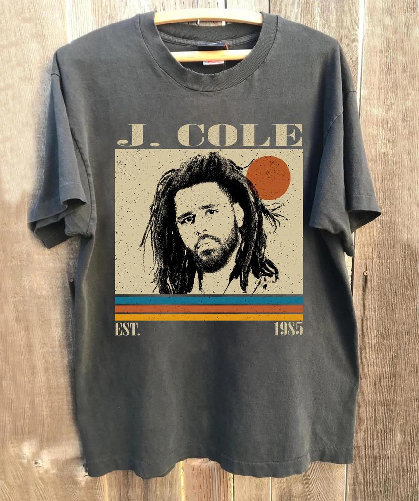 Retro J Cole Rap Tshirt Retro HipHop Music Tshirt Printed Pattern Tshirt Gift for Fans