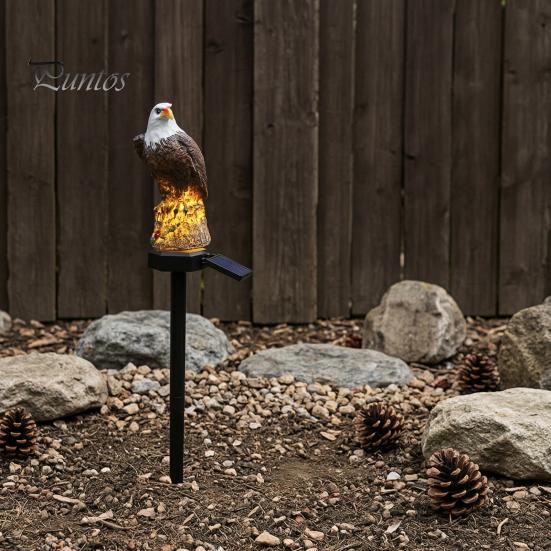 Solar Powered Pathway Lighting Eagle Garden Light, Outdoor Waterproof LED Light with Weather Resistant Decor Stake, Bald for Courtyard Lawn