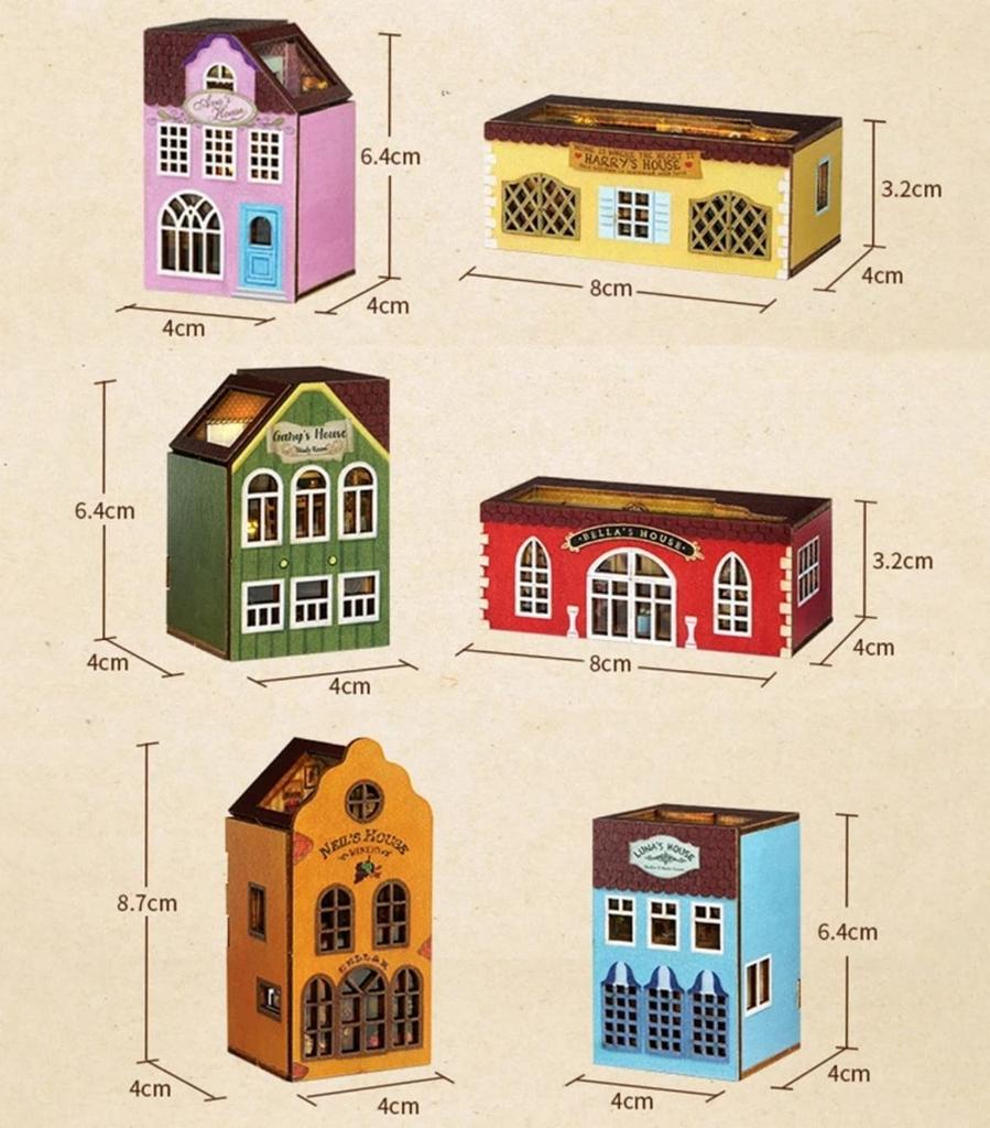 CUTEROOM Wooden Dollhouse Kit, Miniature Model, DIY Handmade Toy for Kids, Interior Decoration, Girl's Birthday Gift (LUNA'S HOUSE)