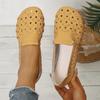Fashion Breathable Hollow Out Decor Flats Women 2025 Summer Soft Sole Non Slip Walking Shoes Woman Plus Size Closed Toe Platform Loafers