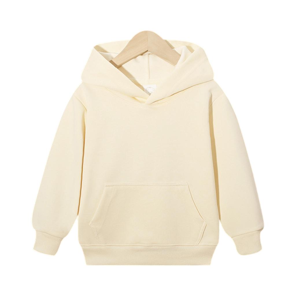 Boys and Girls Casual Comfortable Color Hooded Sweatshirt with Pockets and Long Sleeve