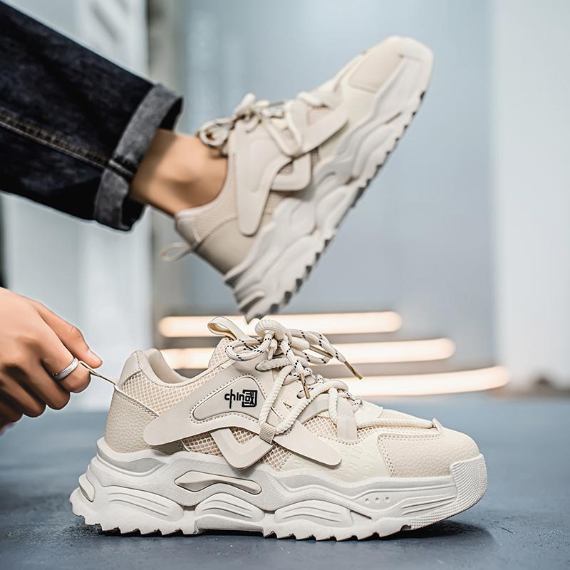 New Fashion Men 's Four Seasons Comfortable Thick Sole Shoes Students BoysTrending Soft Sole Breathable Casual Running Sneakers