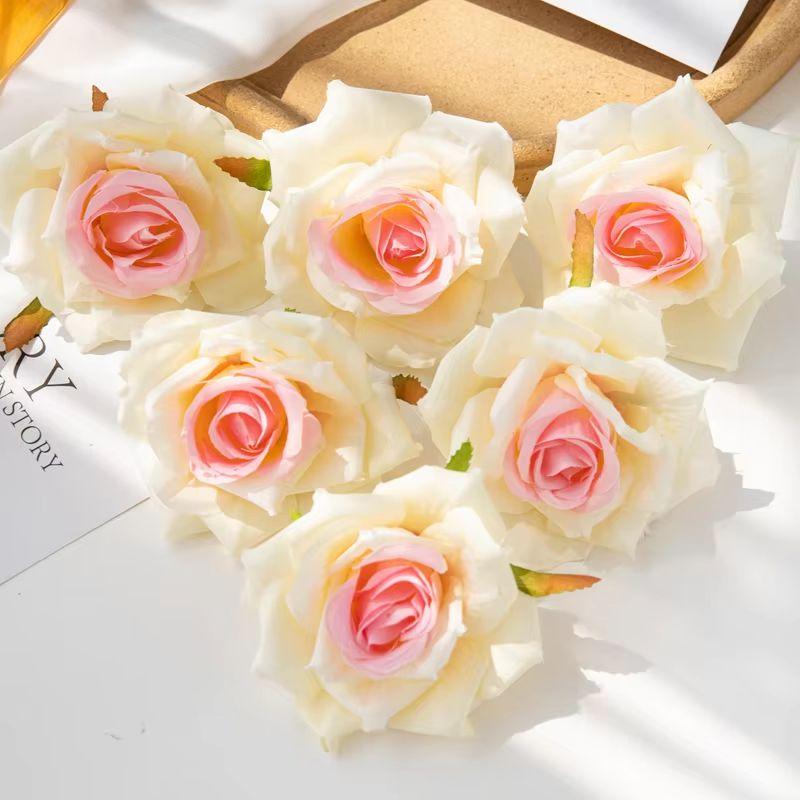 

100 шт. 10 см, оптовая продажа, искусственные цветы для скрапбукинга, рождественский домашний декор, свадебный сад, розовая арка, искусственная шелковая голова, коробка конфет 100 pieces