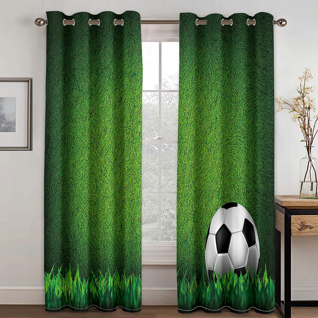 Fotbalový potisk písmen Závěs Obývací pokoj Ložnice Domácí dekorace Chlapecké nezbytnosti Polyesterový materiál Závěsy