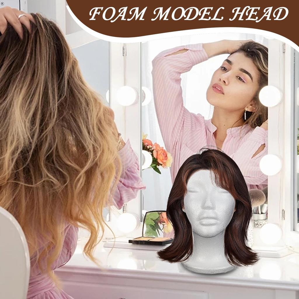 Female Styrofoam Mannequin Manikin Head Model Cosmetics Display Stand For Hair Travel Salon Hairpieces Model Hats Style