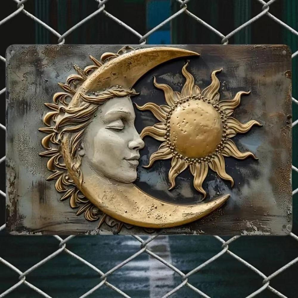 Mittelalterlicher Ritter Rüstung Metallschild, 3D Relief Wandkunst Dekor für Wohnzimmer, 20x30 cm