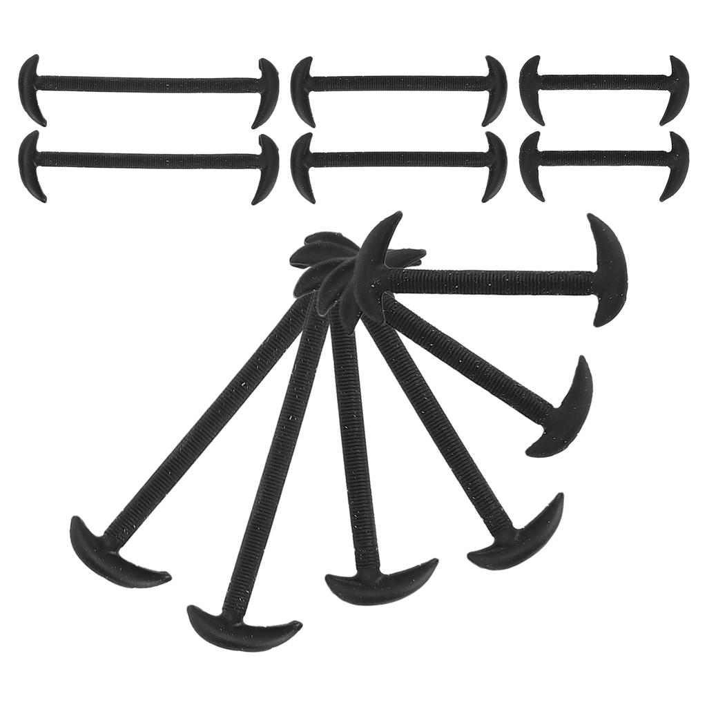 12pcs Professional No Tie Shoelaces Travel Portable Waterproof Elastic Silicone Shoelace