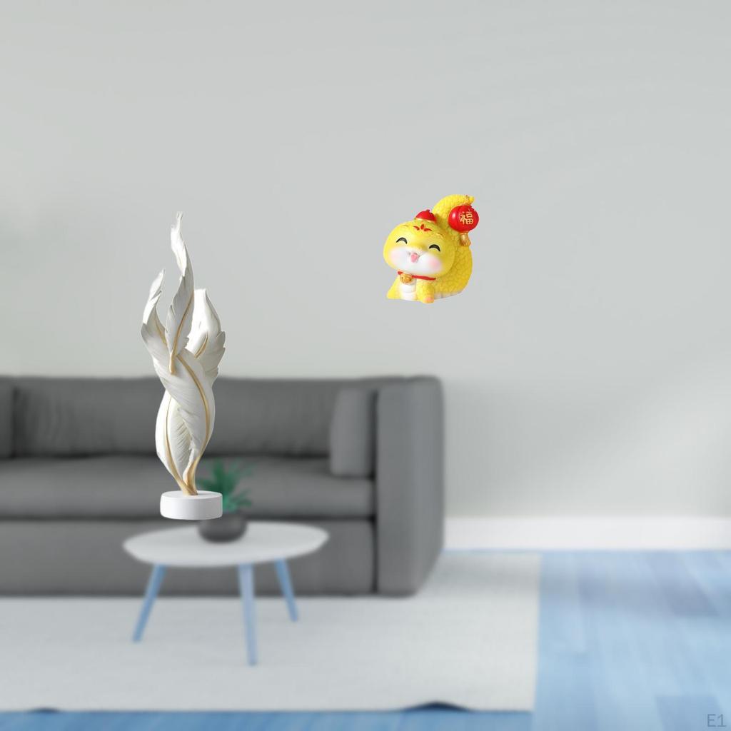 Feather Sculpture Modern Statue Resin Collection Art Crafts Desktop Ornament Cartoon Snake