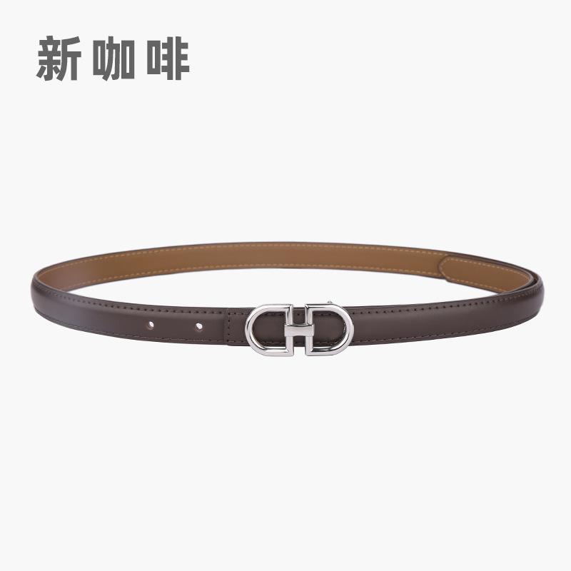 Leather Women'S Belt Simple Double Ring Belt With Jeans Casual Pants Belt Women'S Model