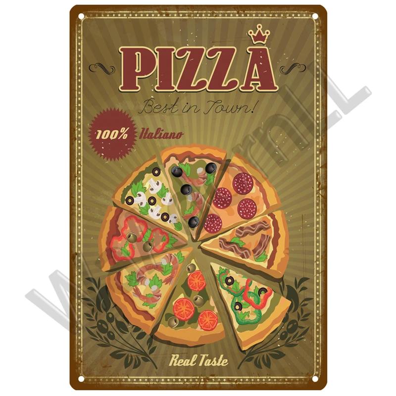 Metal Sign Delicate Fast Food Plate Tin Sign Plaque Vintage Restaurant Home Bar Cafe Kitchen Metal Poster Wall Decor Accessories