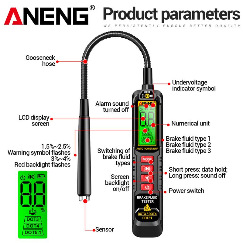 Brake Fluid Tester Universal Oil Quality Check Detector ANENG BF01 Brake Liquid Digital Vehicle Auto Car Brake Oil Tester Tools