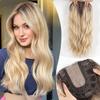 20 Inch Natural Brown Synthetic Hair Toppers Long Wavy Hairpieces for Women 6" ×6" Large Base Lace Front Hair Topper Clips In