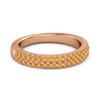 Citrine Triple Row Eternity Band Ring - 925 Sterling Silver Rose Gold Vermeil