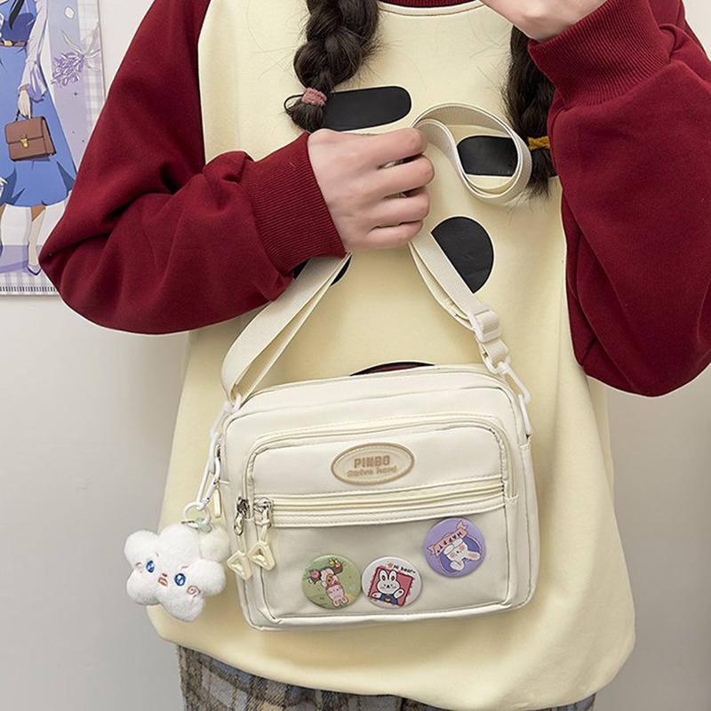 2025 neue Mode-Umhängetasche im koreanischen Stil süße Umhängetasche Anime-Themen-Umhängetasche Nylon Studententasche