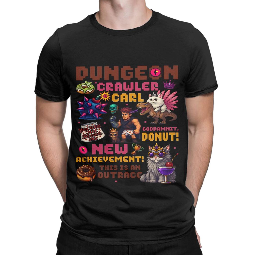 Dungeon crawler carl Donut and Mongo Funny Graphic 100 Cotton TShirt Dungeon Crawler Carl Tops Tees For Unisex