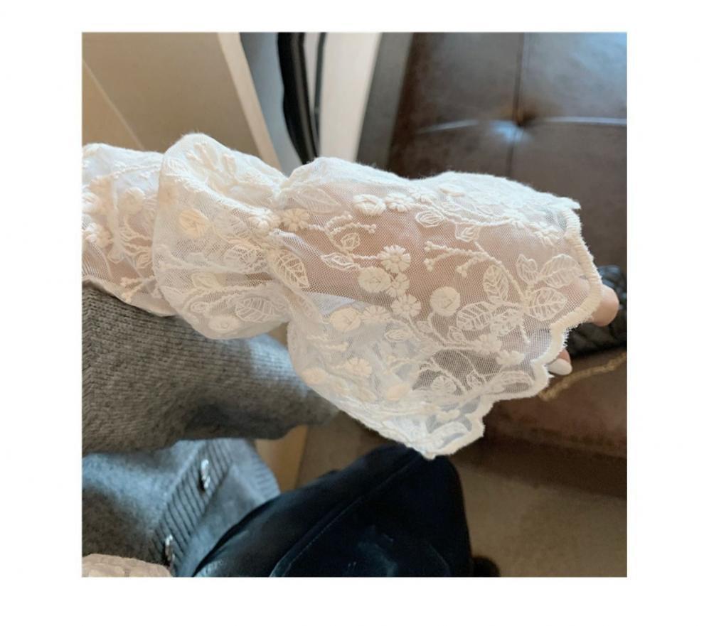 Fairy Lace Mesh Blouse - Women's Fashion See-Through Top for Autumn/Winter 2024