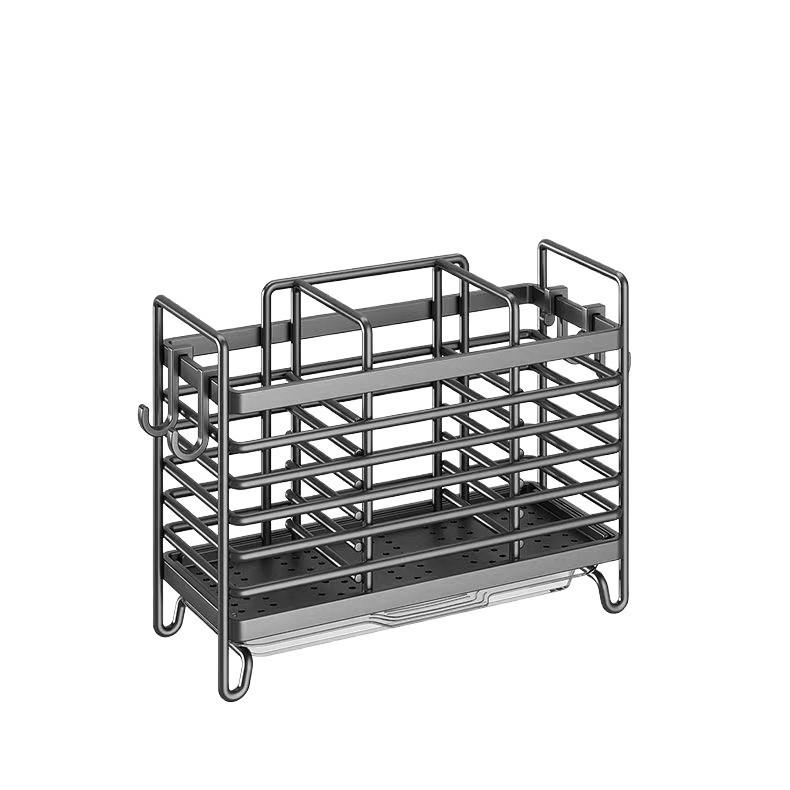 Wall-Mounted Stainless Steel Utensil Holder: Chopstick, Knife & Spoon Storage Rack