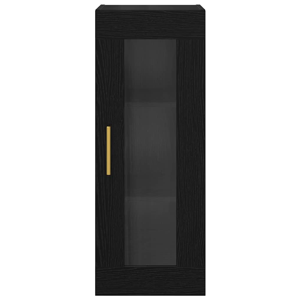 Wall Mounted Cabinet in Black Oak Look 34.5 x 34 x 90 cm