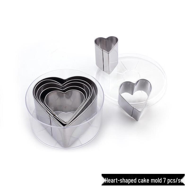 

Heart-shaped Stainless Steel Cake & Cookie Molds Set