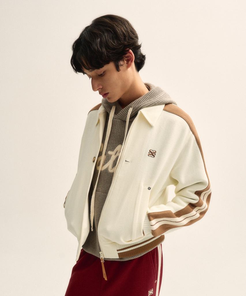 Satur Rawton Collar Track Zip-Up Jacket Resort Cream