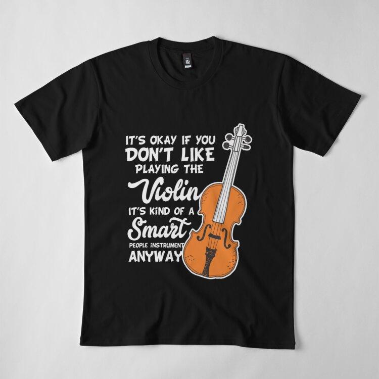 Buy Men Premium Cotton Harajuku TShirt Violin Funny Smart Violinist