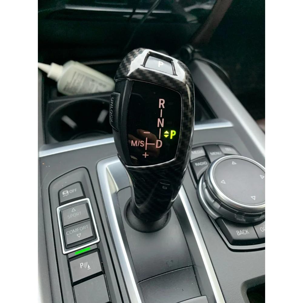 1PC Carbon Fiber Style Gear Shift Handle Sleeve Button Cover Stickers For BMW 1 2 3 5 Series X3 X4 X5 X6 F30 F10 F32 F25 F15 F16
