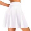 Ladies Fashion Casual Skirt A-Line Mid-Length Dress Elastic Waist Short Pleated Skirt