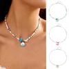Elegant Beaded Necklace Shell Pendant Necklace Women Neck Jewelry Alloy Texture Beaded Necklace Suitable for Daily Wear