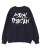 ASTRAL PROJECTION Graffiti Lettering Oversized Drop Shoulder Sweatshirt_Navy