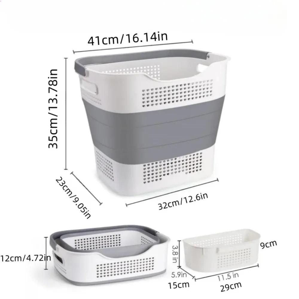 Folding Dirty Clothes Basket Hollow Out Moisture-proof Storage Frame Home High-capacity Laundry Basket Dormitory Clothes Baskets