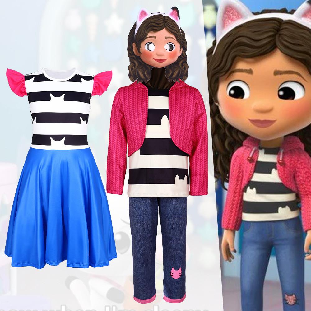 Dollhouse Gabbys Cosplay Costume Jumpsuit Children Stage Performance Halloween